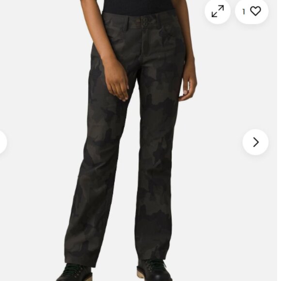 prAna Halle Straight Womens Hiking Pant II Charcoal Camo Size 14R  display picture 1